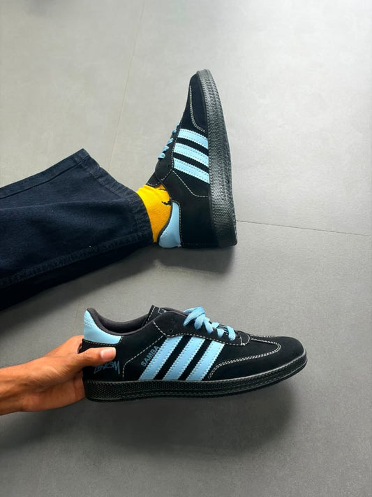 adidas Samba — Custom “Stüssy” Edition (Black/Sky Blue)