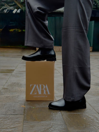 Zara Collection Smooth Leather Chelsea Boots