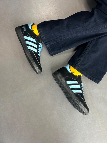 adidas Samba — Custom “Stüssy” Edition (Black/Sky Blue)