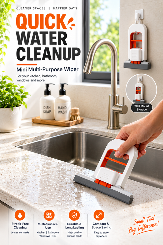 Mini Magic Mop – Self-Squeeze Microfiber Cleaning Mop | Wet & Dry Floor, Kitchen, Glass & Car Cleaner
