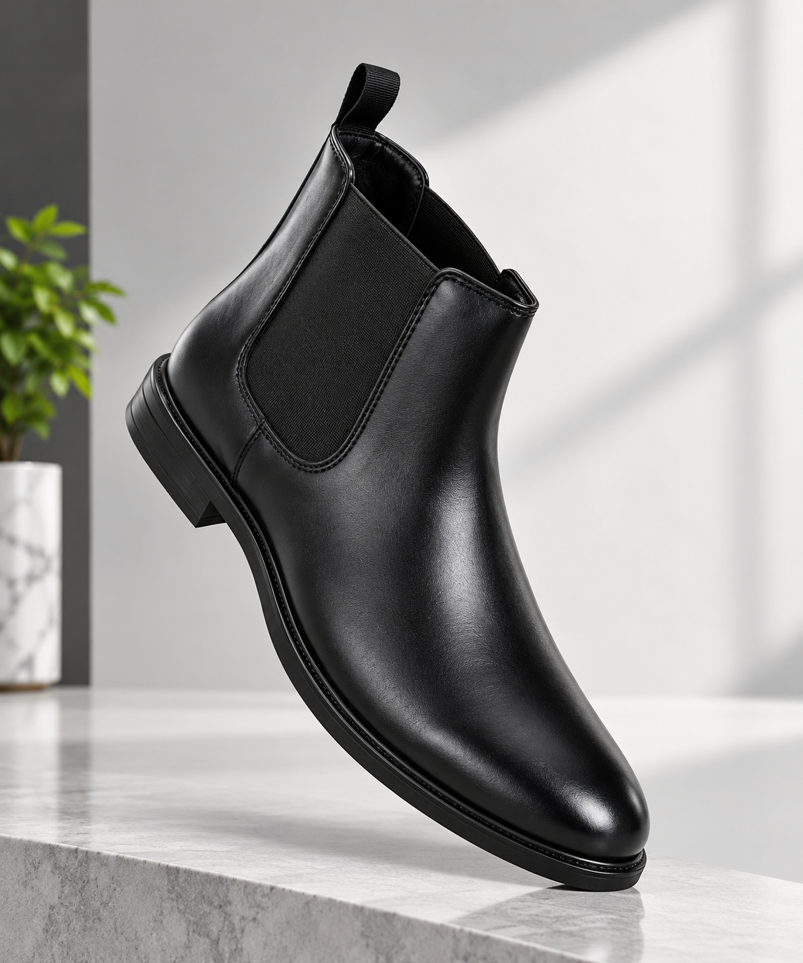 Men’s Premium Black Chelsea Boots – Stylish Slip-On Formal & Casual Ankle Boots