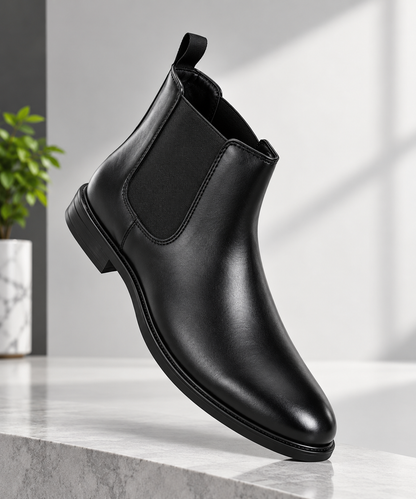 Men’s Premium Black Chelsea Boots – Stylish Slip-On Formal & Casual Ankle Boots