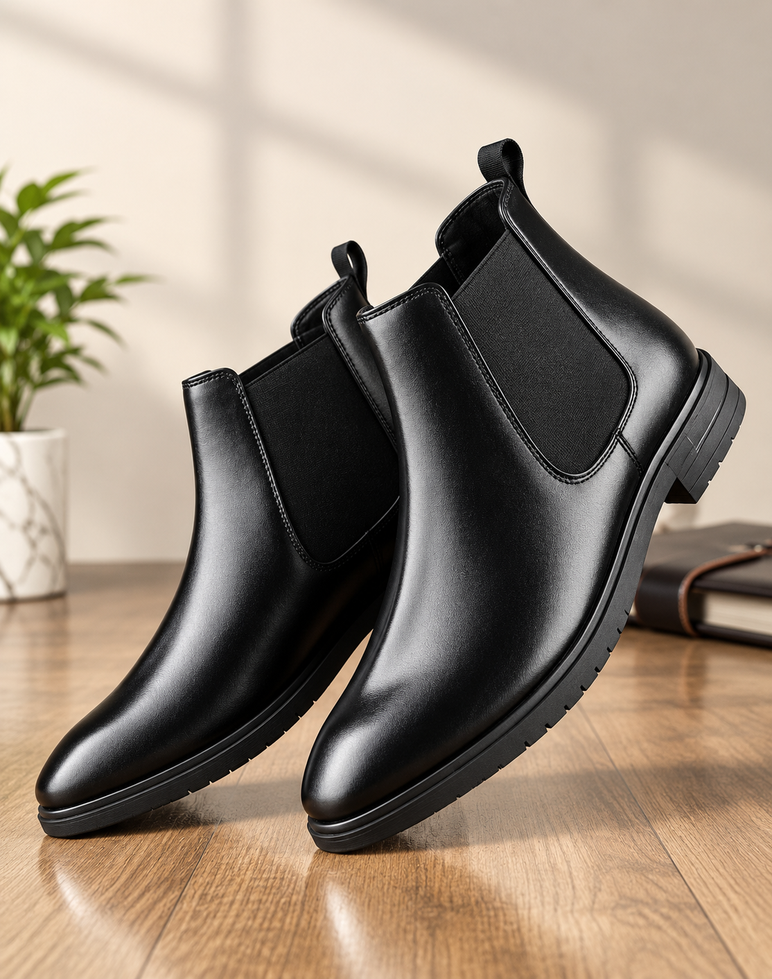 Men’s Premium Black Chelsea Boots – Stylish Slip-On Formal & Casual Ankle Boots