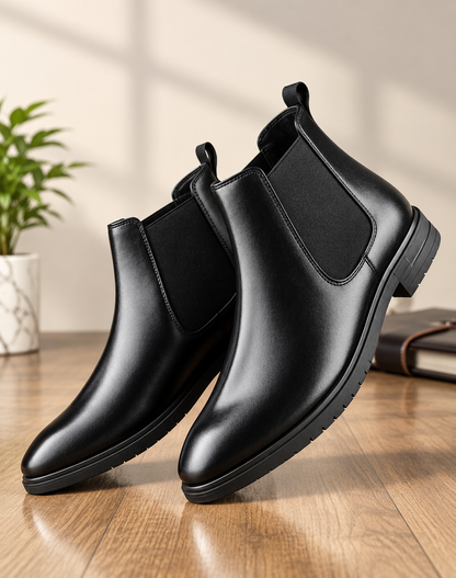 Men’s Premium Black Chelsea Boots – Stylish Slip-On Formal & Casual Ankle Boots