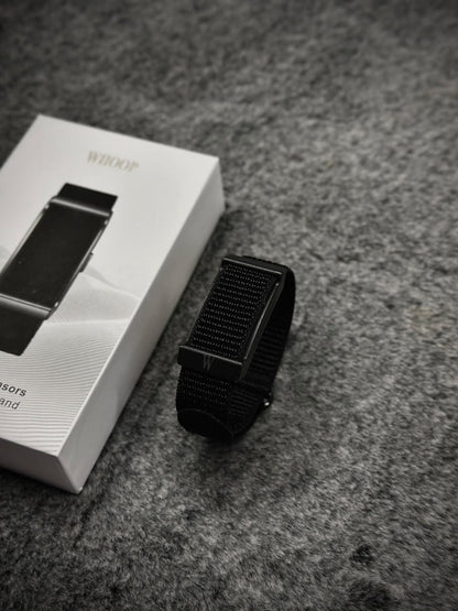 WHOOP Fitness Tracker Band – Screenless Health & Recovery Monitor | Black Nylon Strap