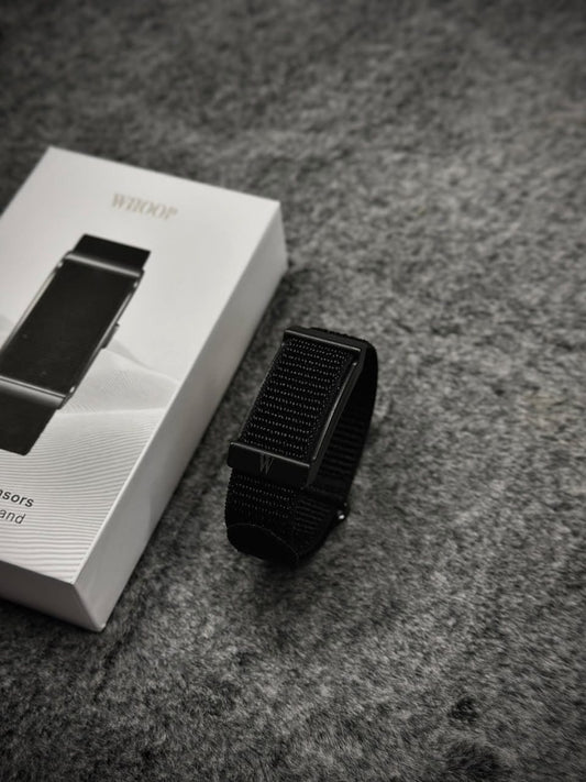 WHOOP Fitness Tracker Band – Screenless Health & Recovery Monitor | Black Nylon Strap