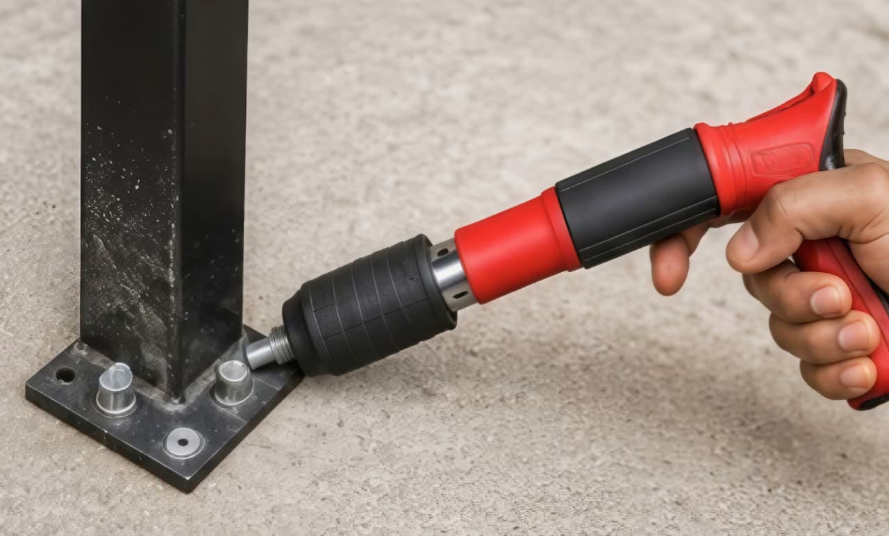 Manual Power Nail Gun – Spring-Loaded Steel Nailer | No Air Compressor Needed