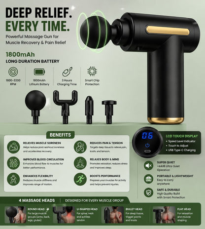 Deep Tissue Massage Gun — Matte Black